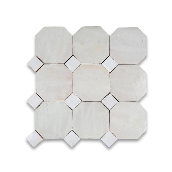 White Octagon Zellige