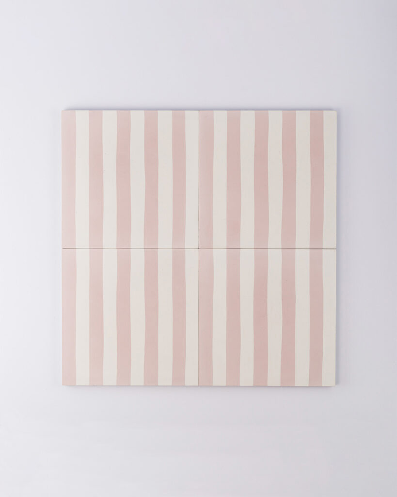 Dirty Pink Stripes Encaustic Cement Tile - Otto Tiles & Design USA