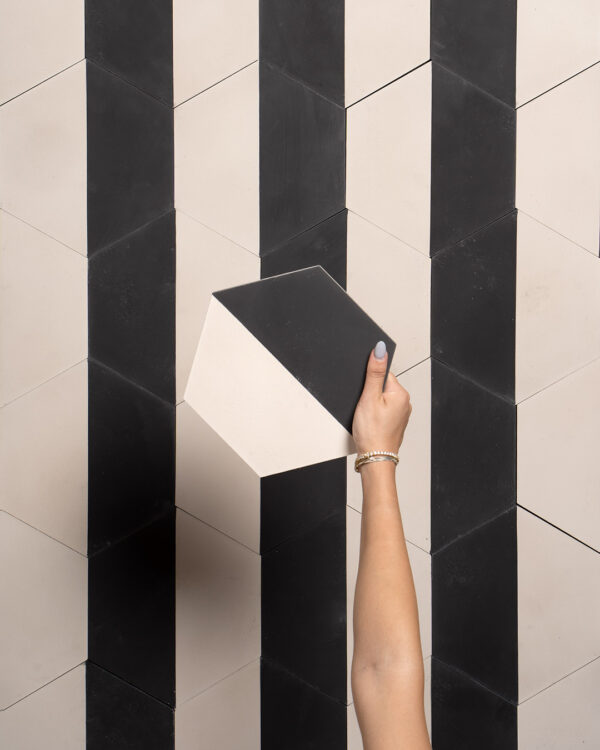 Hex Monochrome Cement Tile