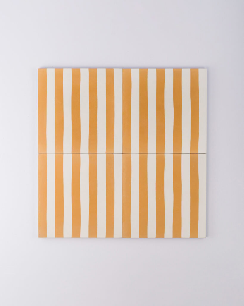 Mustard Stripes Encaustic Cement Tile - Otto Tiles & Design USA