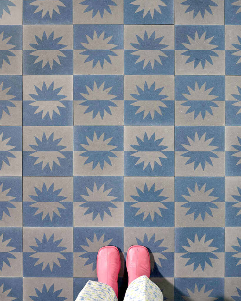 Sunny Navy Blue – Elefante Encaustic Cement Tile - Otto Tiles & Design USA