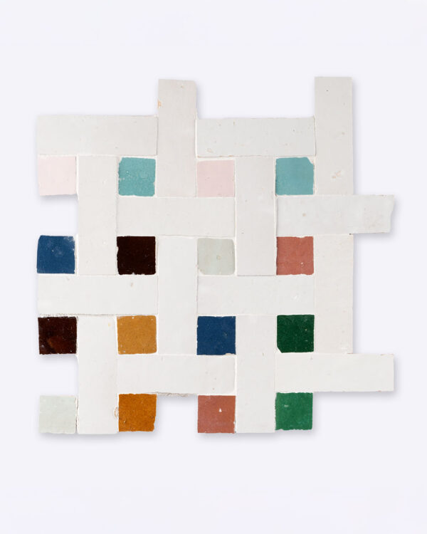 Colorful Mosaic Zellige Squares