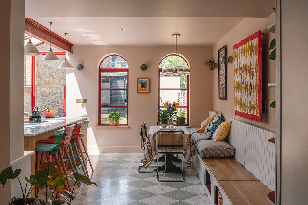 Lorne Lofts London Colourful Kitchen Extension Terrazzo Tiles